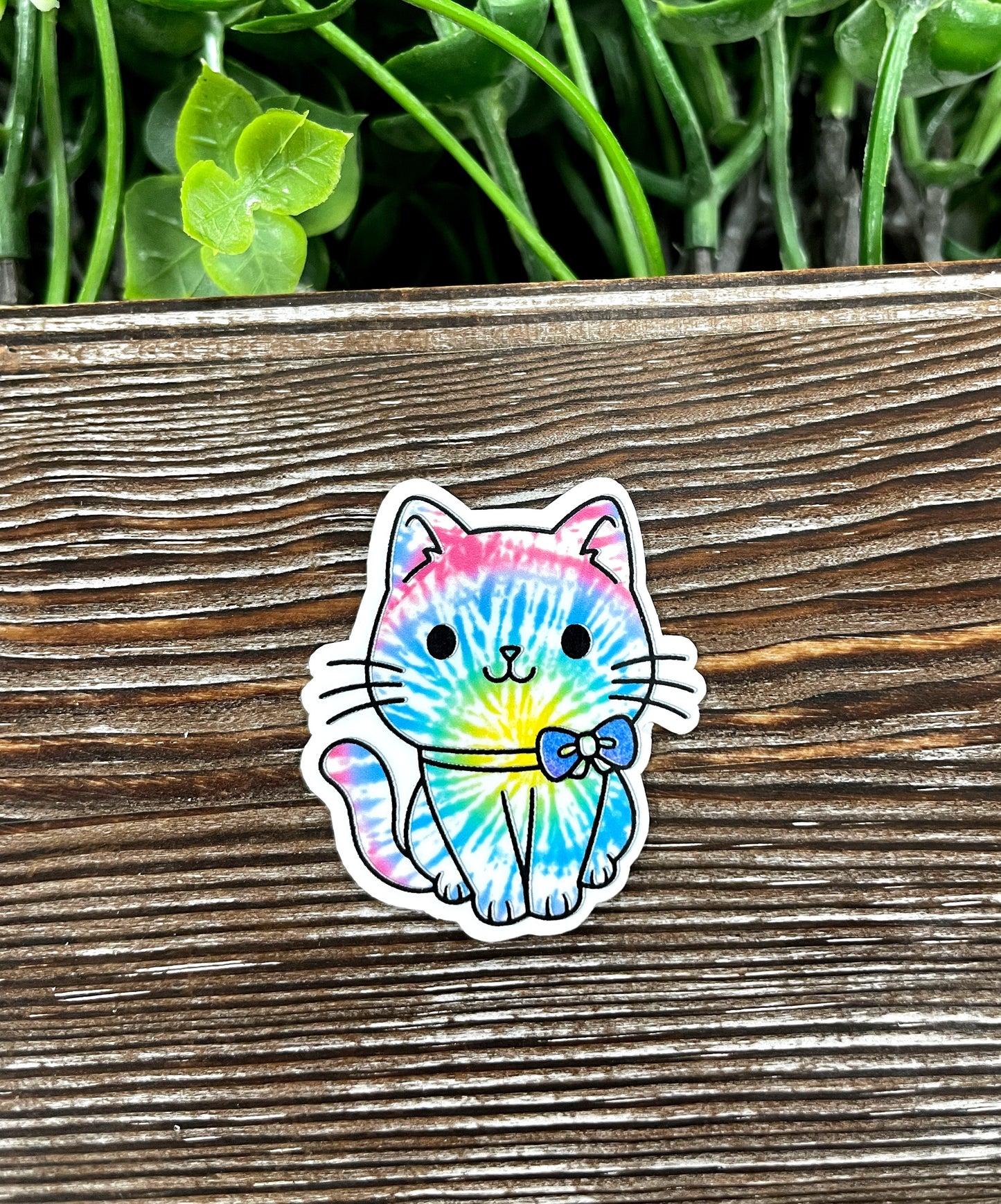 Tie Dye Cute Cat Die Cut Sticker, Graphic Art Sticker, Vinyl, |Sticker or Magnet