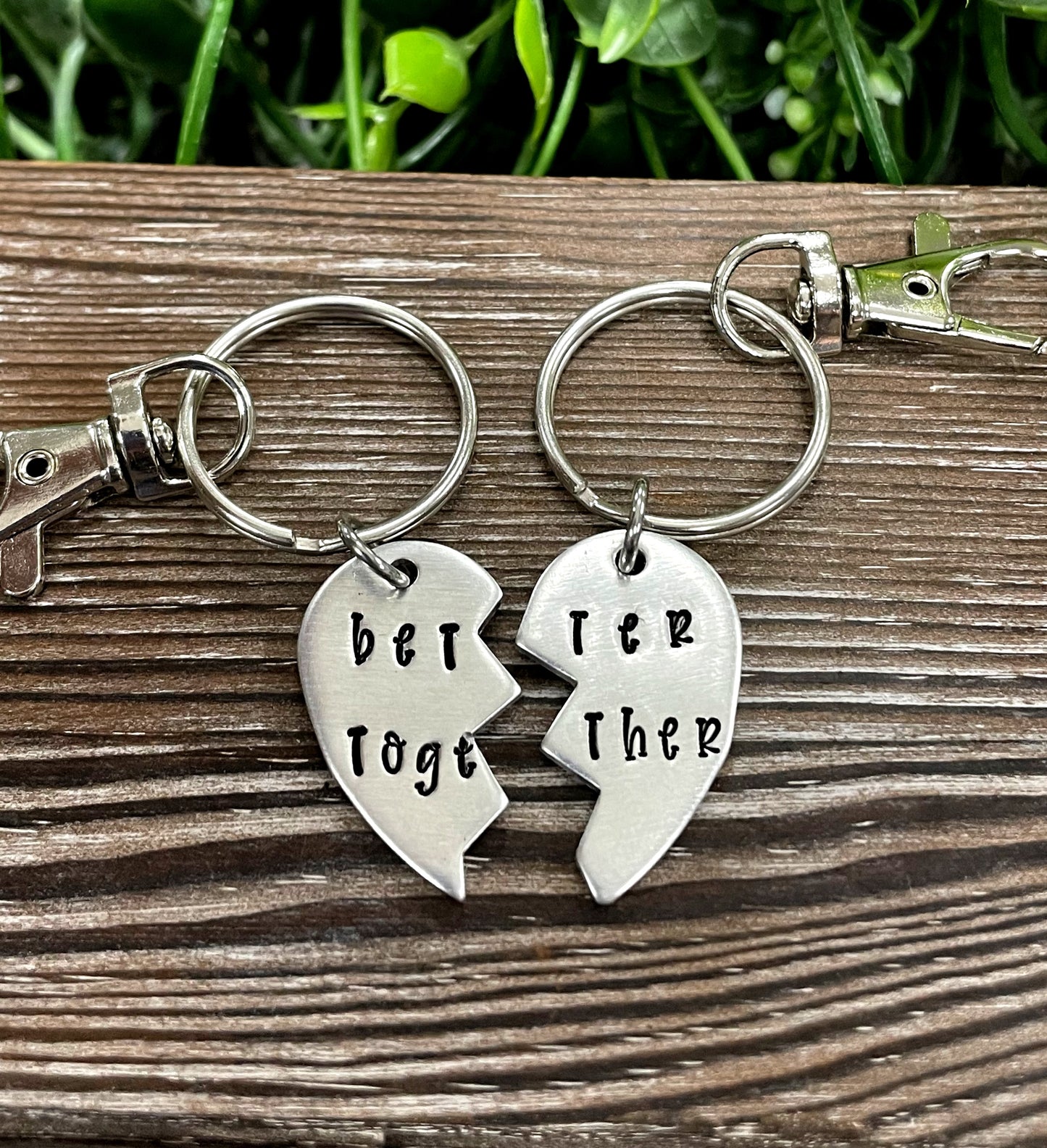 Better Together Broken Heart Key Chain Set - Handmade by Marlayna