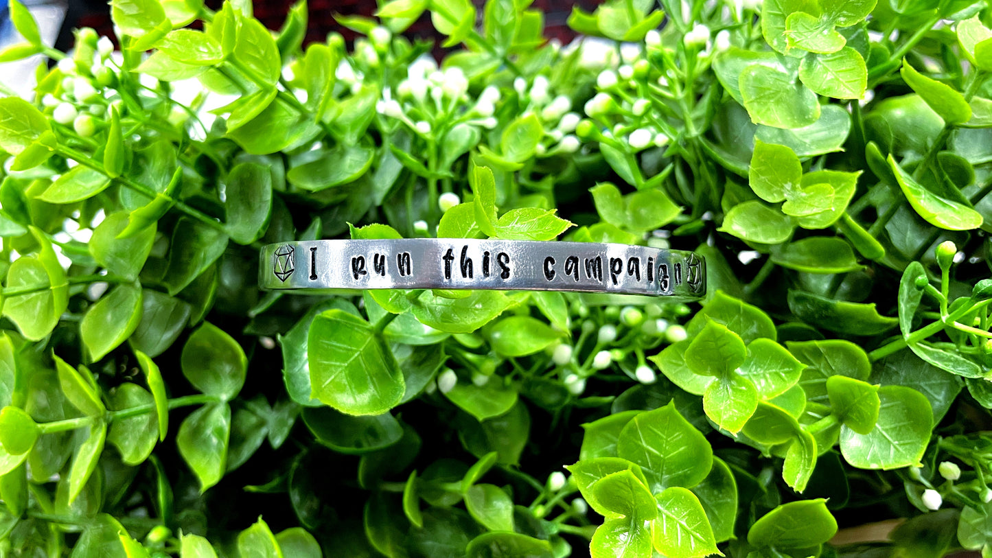 I Run this Campaign Hand Stamped Cuff Bracelet - Can be d - Handmade by Marlayna