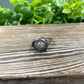 Labradorite Gemstone Wire Wrapped Ring w/ Sterling Silver Wire - Handmade by Marlayna