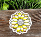 Yellow Flower Die Cut Sticker, Graphic Art Sticker, Vinyl, |Sticker or Magnet