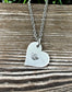 Butterfly Heart Hand Stamped Necklace - Handmade by Marlayna