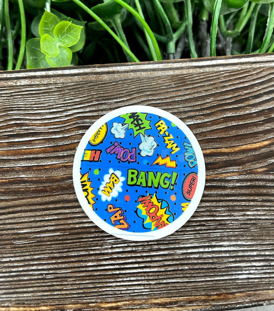 Comic Book Style Die Cut Sticker, Graphic Art Sticker, Vinyl, |Sticker or Magnet