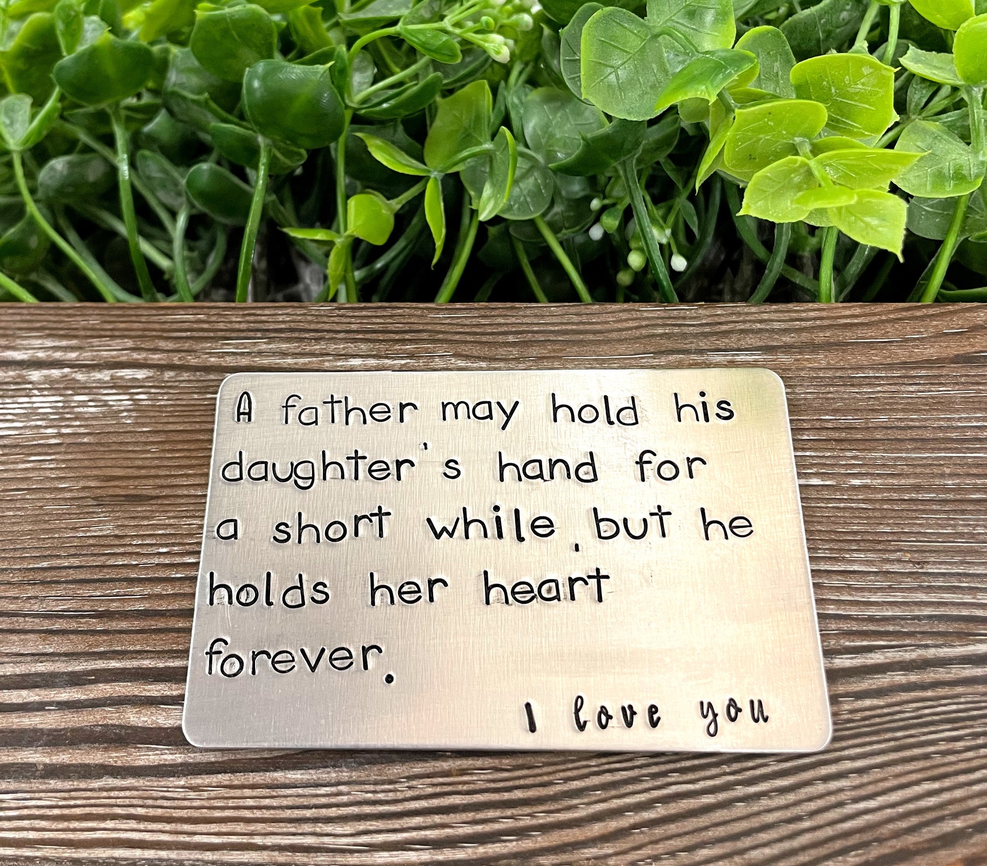 Fathers Day Hand Stamped Wallet Card - Handmade by Marlayna