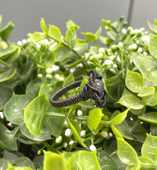 Labradorite Gemstone Wire Wrapped Ring - Handmade by Marlayna