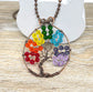 Wire Wrapped Rainbow Tree of Life Pendant with Glass Crystals - Handmade by Marlayna