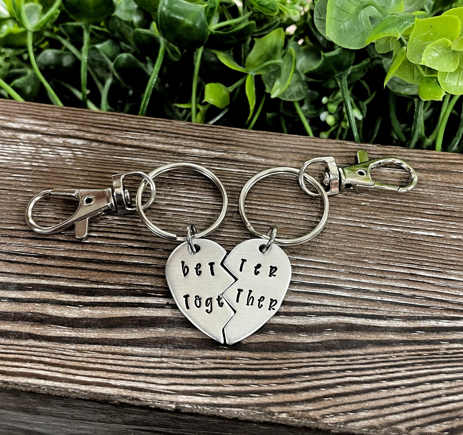 Better Together Broken Heart Key Chain Set - Handmade by Marlayna