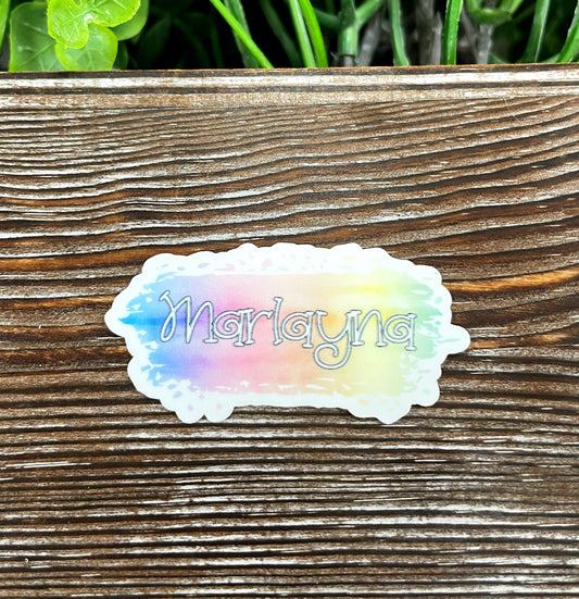 Watercolor Name Die Cut Sticker, Graphic Art Sticker, Vinyl, |Sticker or Magnet