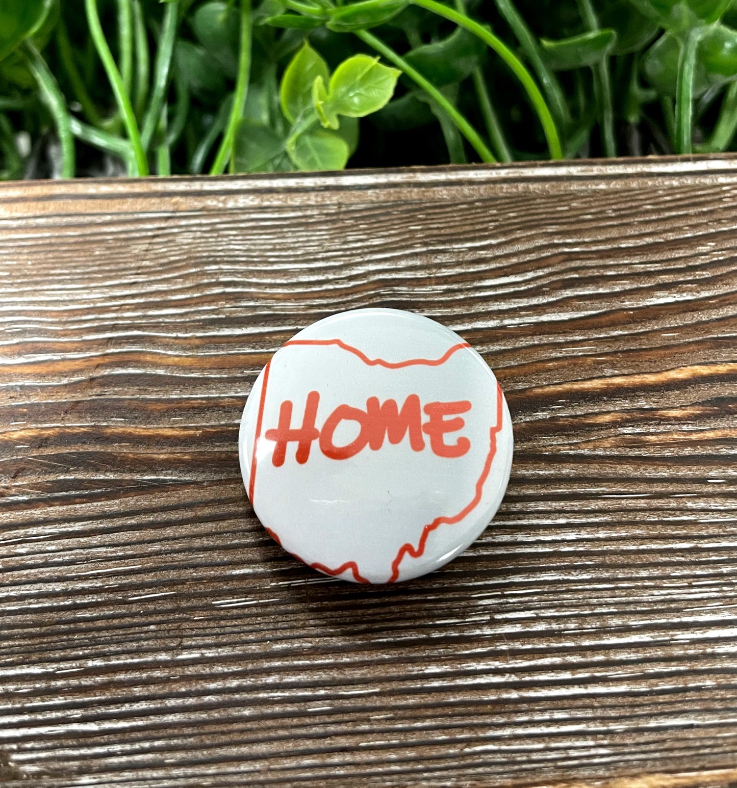 Ohio Red Home, Graphic Art Button / Pin 1.25” - Handmade by Marlayna