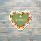 Feminist Heart Sticker |Sticker or Magnet