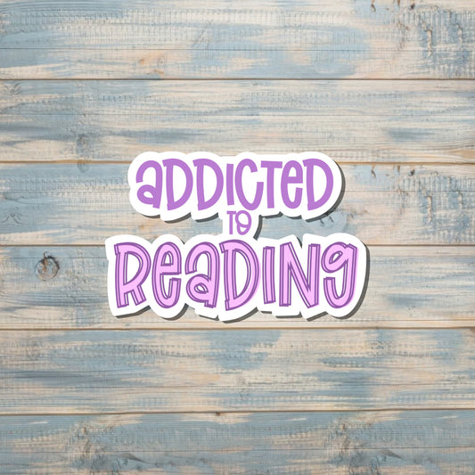 Addicted to Reading Sticker, Die Cut Vinyl, , Boho Fun, Water Resistant |Sticker or Magnet