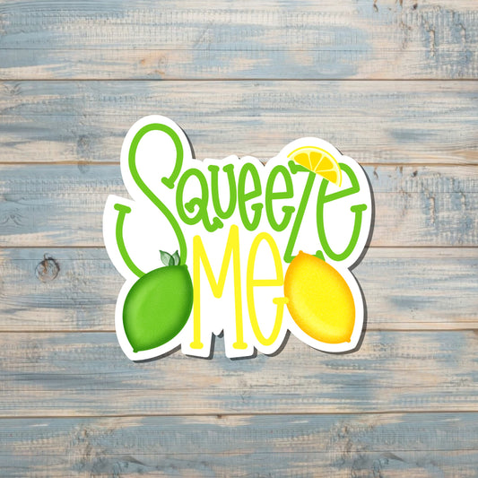 Squeeze Me Lime Lemon, Die Cut Sticker, Graphic Art Vinyl, , Boho Fun |Sticker or Magnet