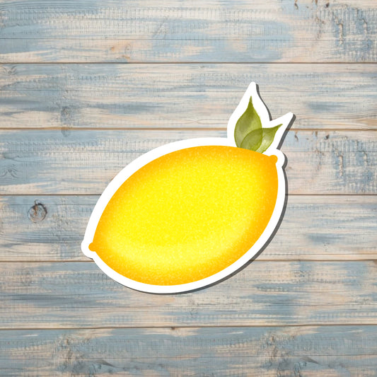 Yellow Lemon, Die Cut Sticker, Graphic Art Vinyl, , Boho Fun |Sticker or Magnet