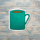 Blue Coffee Cup, Die Cut Sticker, Graphic Art Vinyl, , Boho Fun |Sticker or Magnet