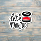 Lets Makeup, Beauty Compact Sticker, Graphic Art Sticker,  Vinyl Decal |Sticker or Magnet