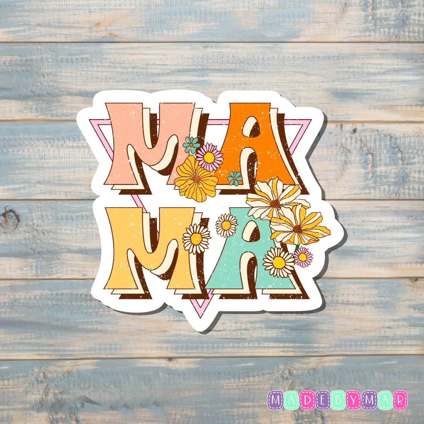 Retro MAMA Floral |Sticker or Magnet | Mother's Day