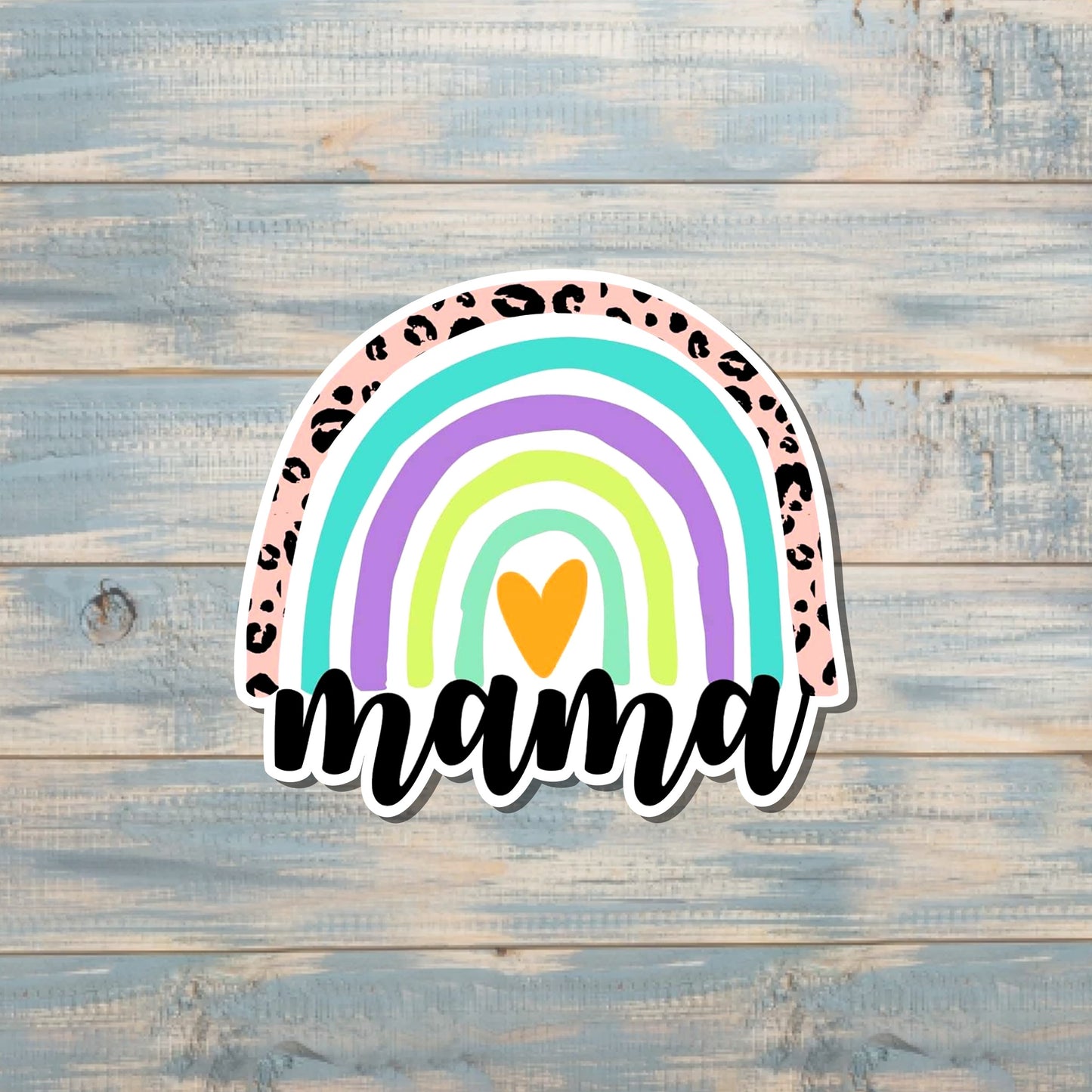 Mama cheetah print rainbow |Sticker or Magnet | Mother's Day