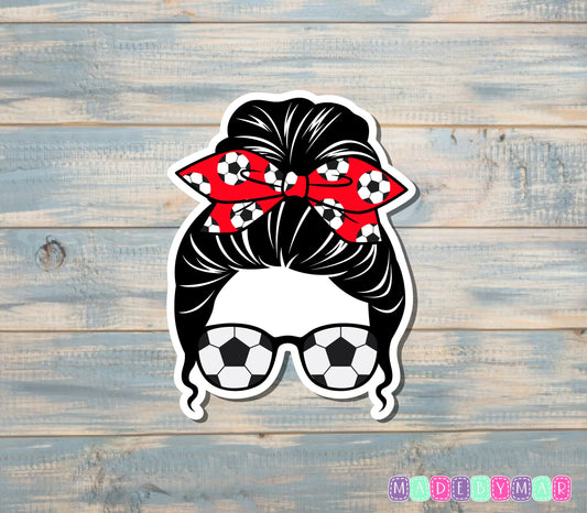 Soccer Mom Sticker, Messy Bun |Sticker or Magnet