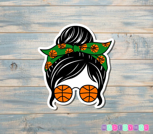 Basketball Mom Sticker, Messy Bun |Sticker or Magnet