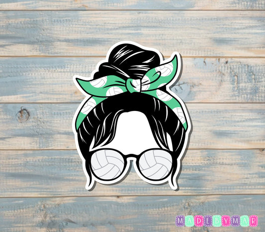 Volleyball Mom Sticker, Messy Bun |Sticker or Magnet