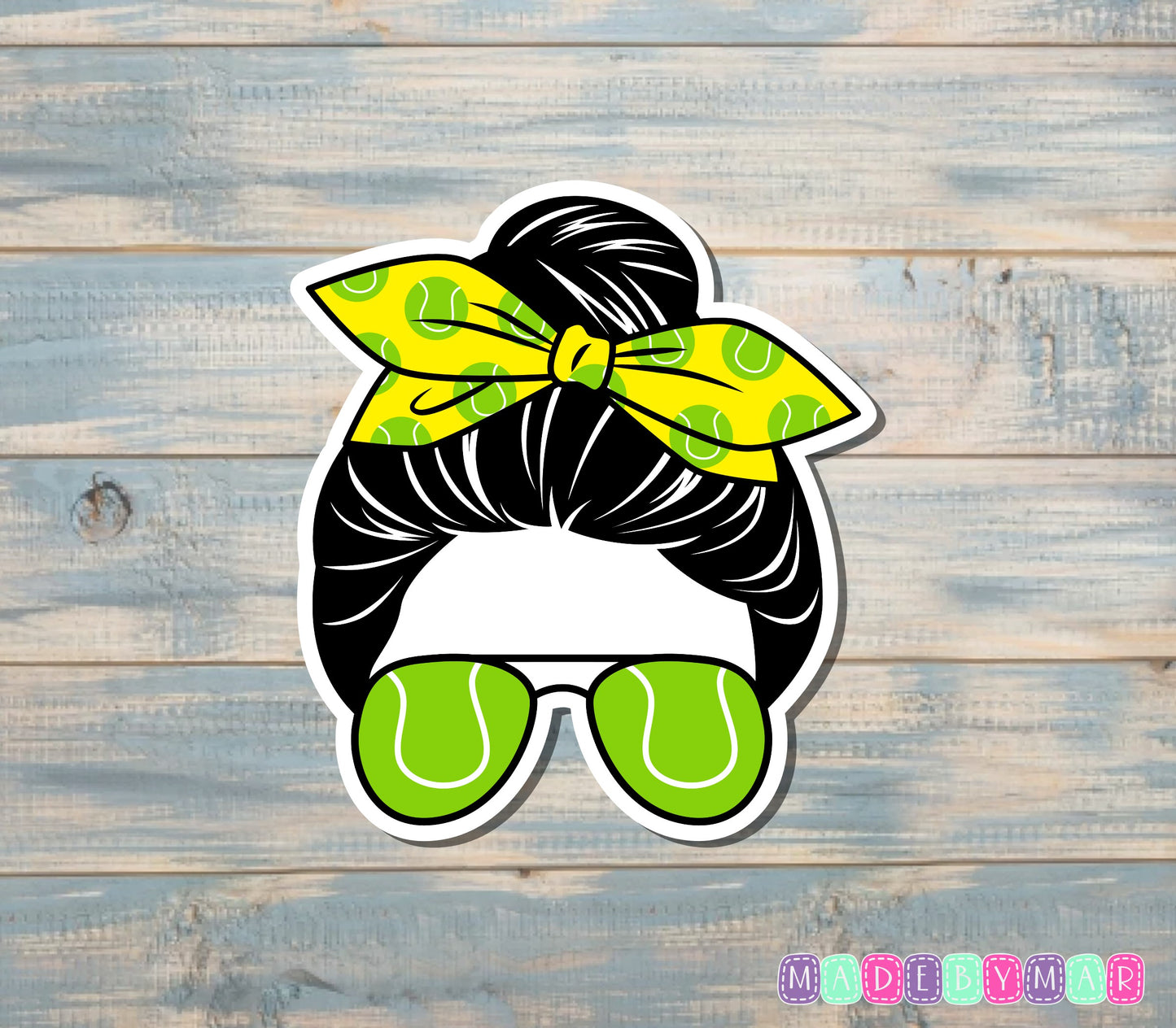 Tennis Mom Sticker, Messy Bun |Sticker or Magnet