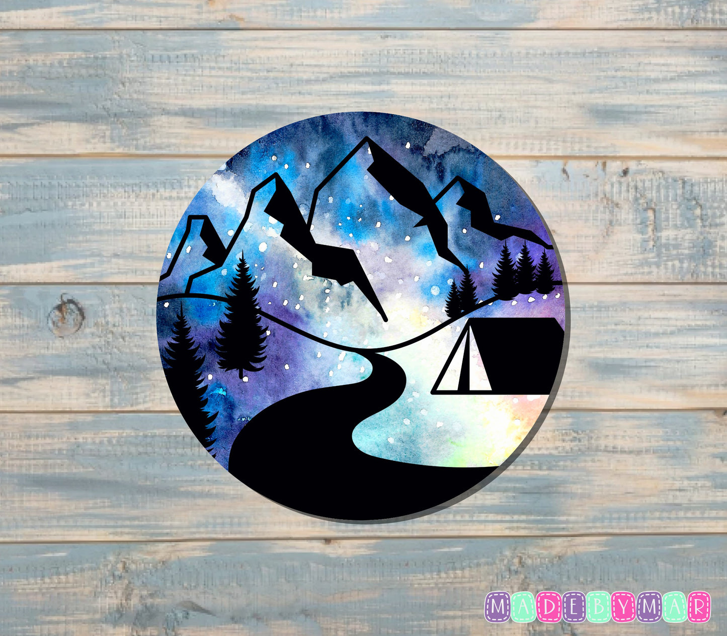 Mountain View Watercolor Sticker |Sticker or Magnet