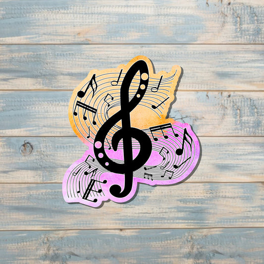 Watercolor Music Note Sticker |Sticker or Magnet