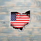 Grunge Ohio Flag Sticker, Ohio State Decal, State Laptop Stickers, Vinyl Stickers, Home Pride, Refrigerator Magnet, Locker Decor, Local Hometown, OH USA Outline, Red White Blue, Patriotic Gift |Sticker or Magnet