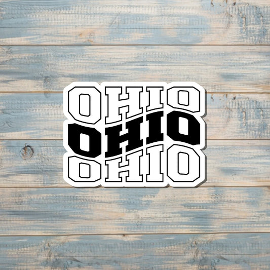 Ohio State Sticker, Ohio Decal, State Laptop Stickers, Vinyl Stickers, Home Pride, Refrigerator Magnet, Locker Decor, Retro Wavy Words, Local Hometown, OH USA |Sticker or Magnet