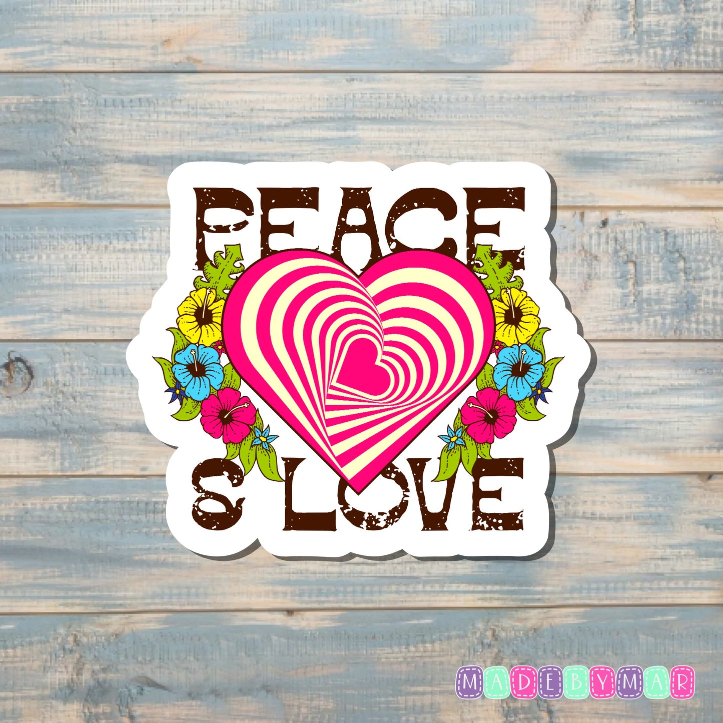 Peace and Love |Sticker or Magnet