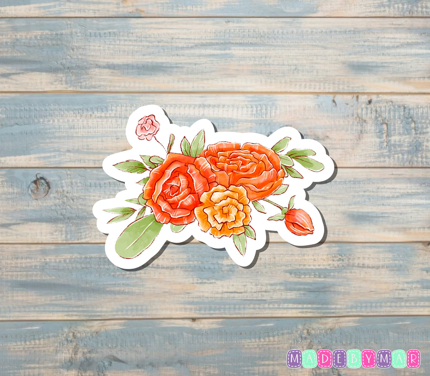 Flower Bouquet Watercolor |Sticker or Magnet