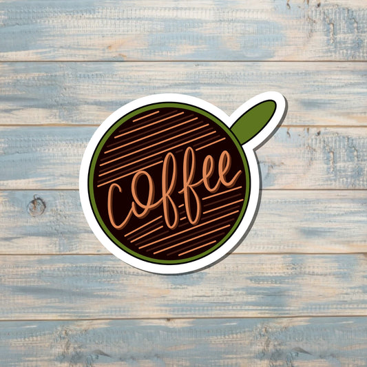 Coffee Pod, Die Cut Sticker, Graphic Art Sticker, Vinyl, , Boho Fun |Sticker or Magnet