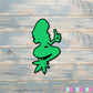 Mermaid Smoking Marijuana Sticker, Green |Sticker or Magnet