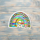 Colorful Rainbow, Die Cut Vinyl Sticker, , Boho Fun, Water Resistant, 90s Nostalgia |Sticker or Magnet