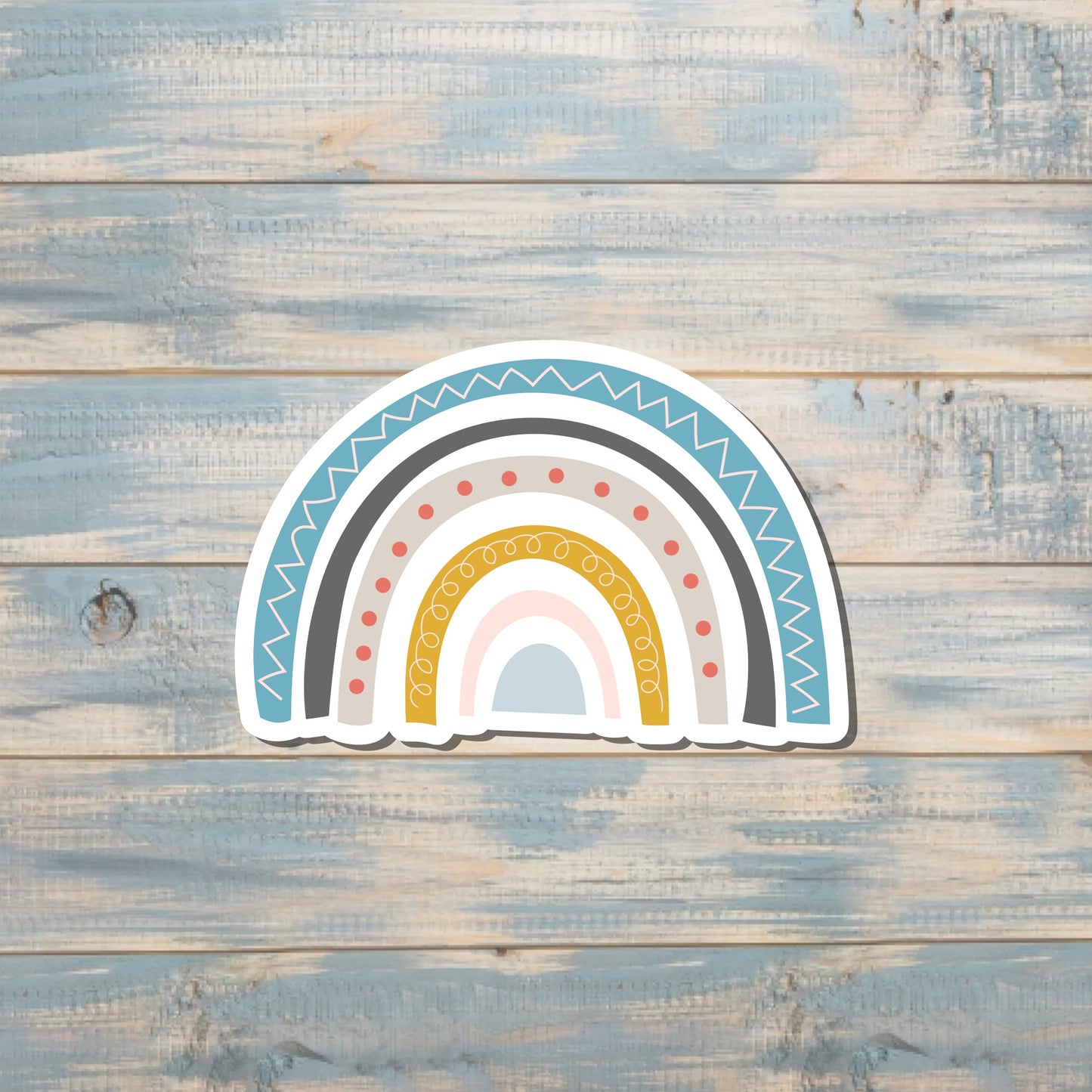 Bohemian Rainbow, Die Cut Sticker, Graphic Art Sticker, Vinyl, , Boho Fun |Sticker or Magnet