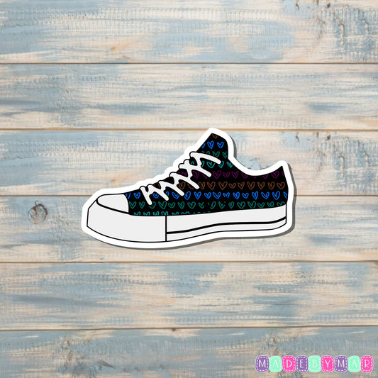 Hearts Low Top Shoes Sticker |Sticker or Magnet