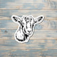 Nigerian Dwarf Goat Face Sticker, Black |Sticker or Magnet