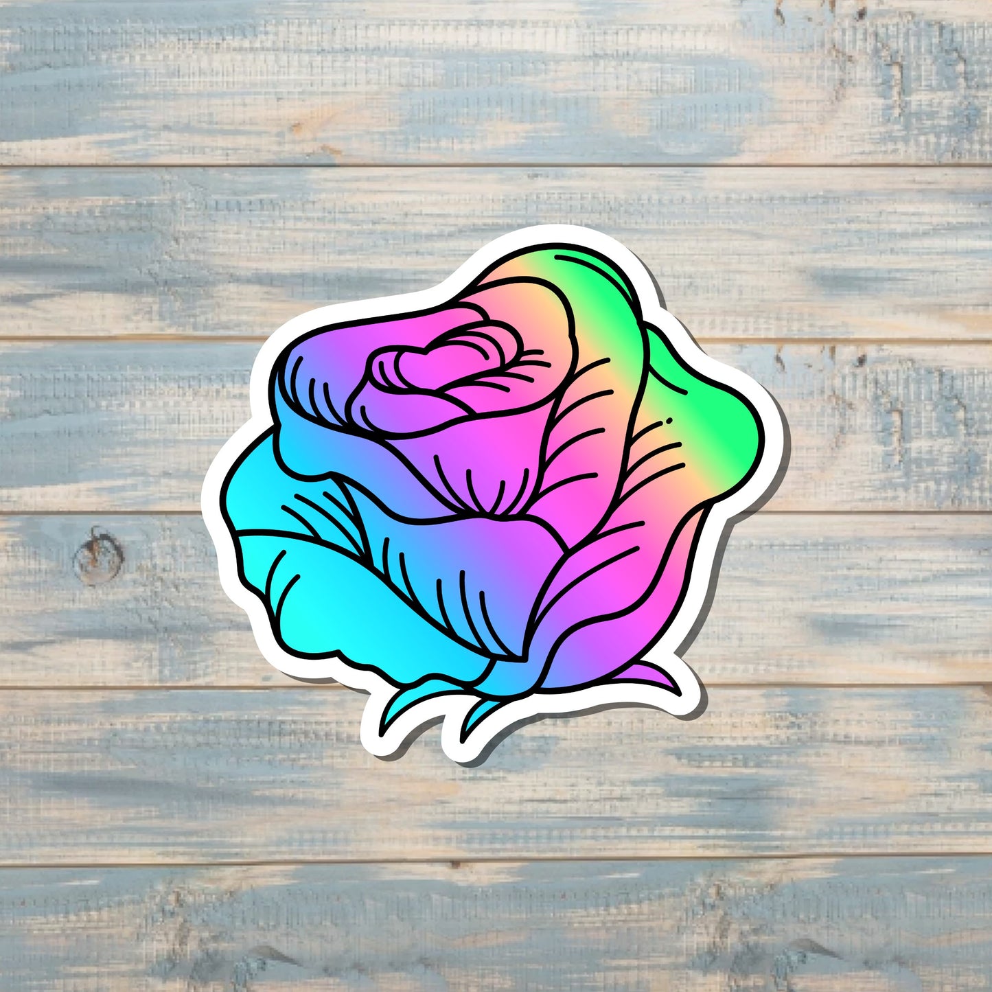 Pastel Watercolor Rose, Die Cut Vinyl Sticker, , Boho Fun, Water Resistant |Sticker or Magnet