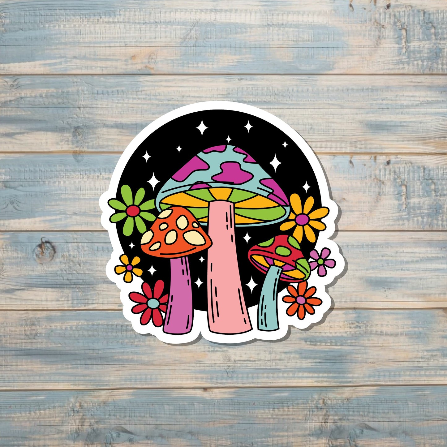 Colorful Mushrooms Sticker |Sticker or Magnet