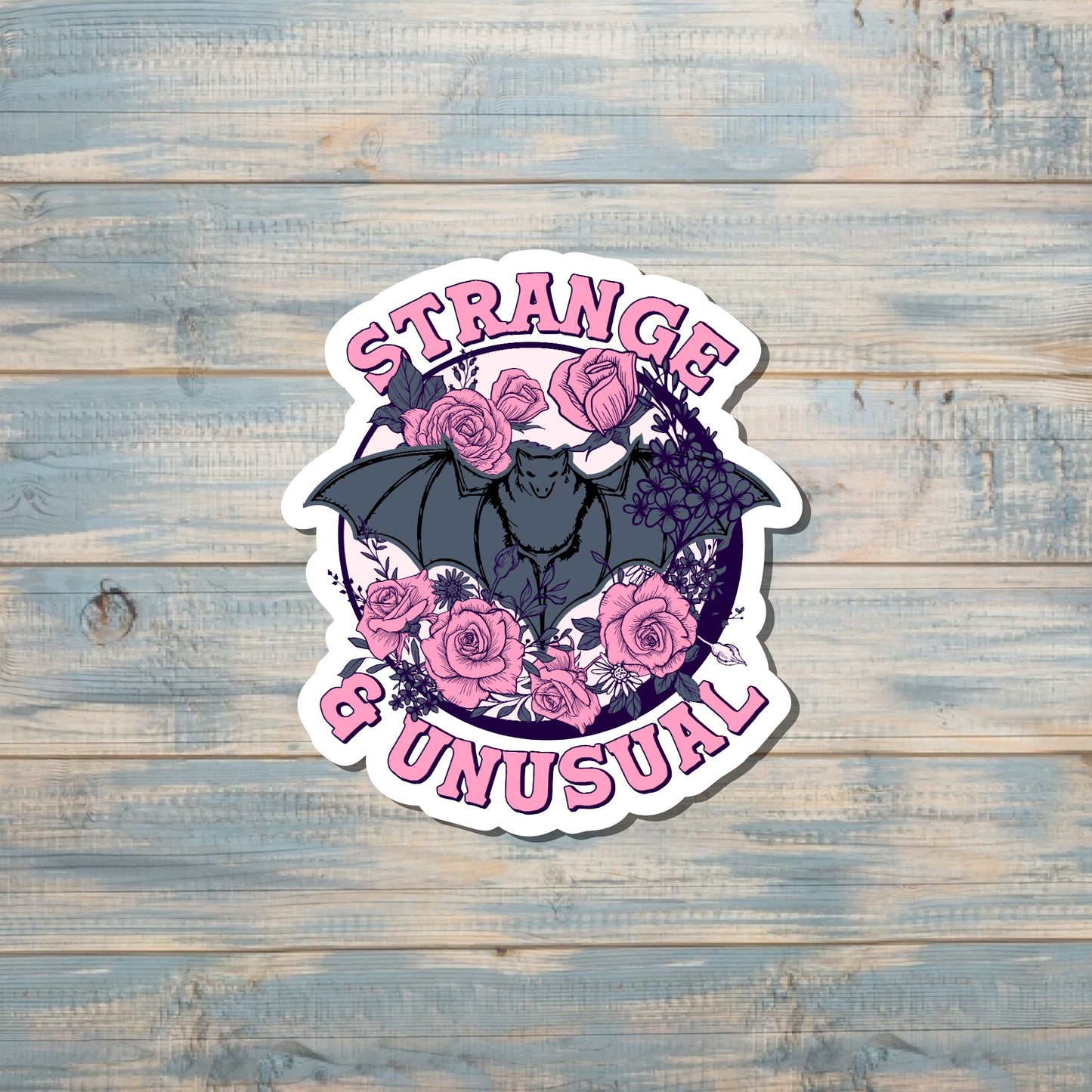 Strange and Unusual Sticker, Quirky Dark Humor, Skull Goth Emo, Bat Sticker |Sticker or Magnet