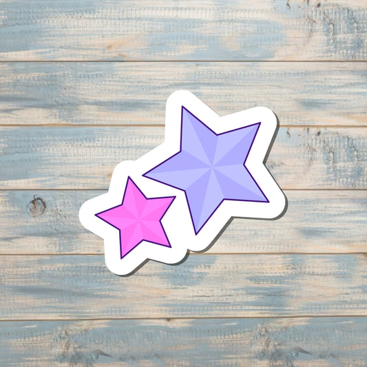 Magical Purple Pink Stars Sticker |Sticker or Magnet