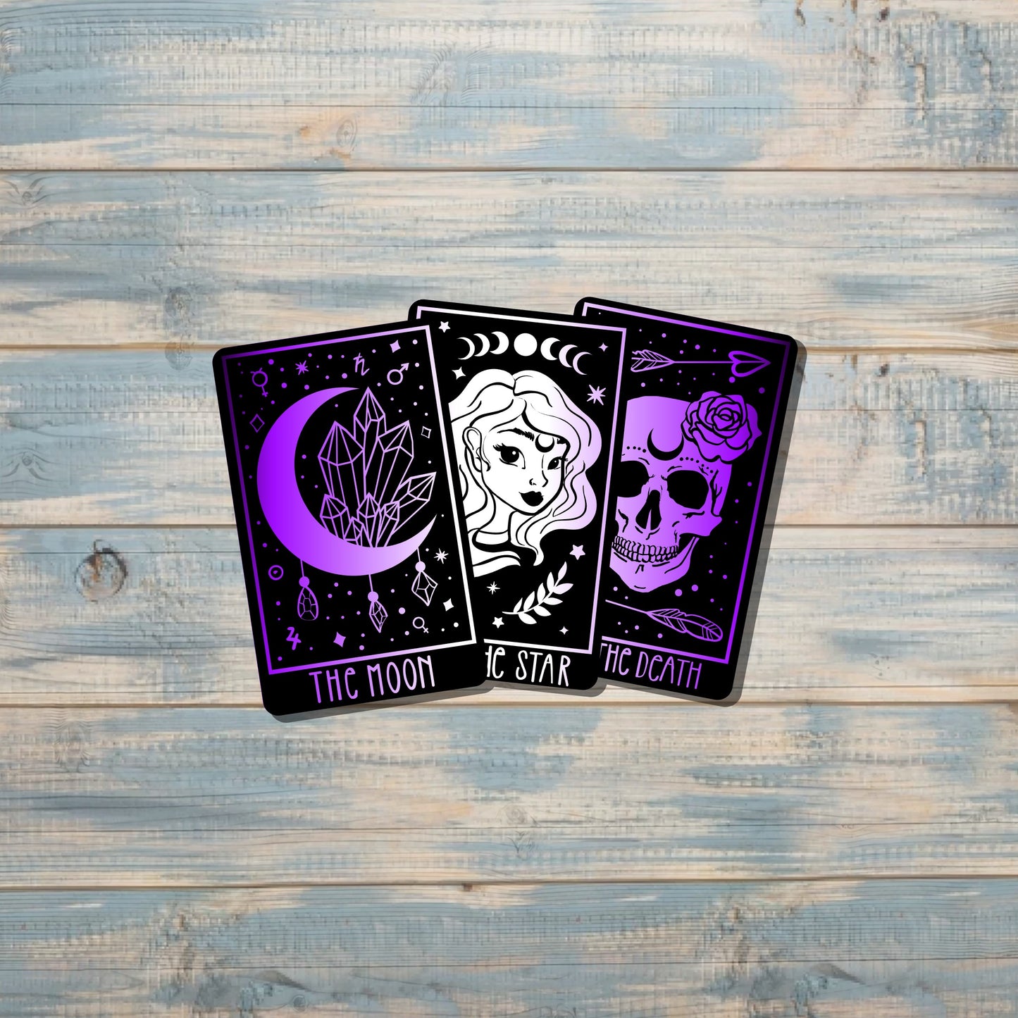 Tarot Cards Sticker, Purple and White, Graphic Art Sticker, Vinyl, , Boho Hippie |Sticker or Magnet