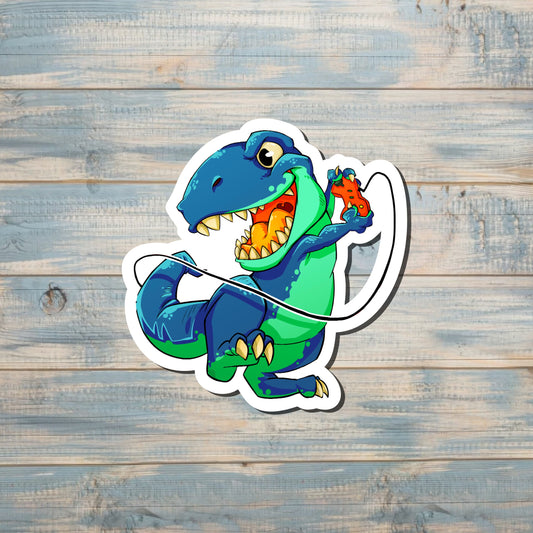 Dinosaur Sticker |Vinyl Sticker or Magnet |Refrigerator Fridge Car |Gamer Gift |Laptop Decal  |Gaming Dino |Sticker or Magnet