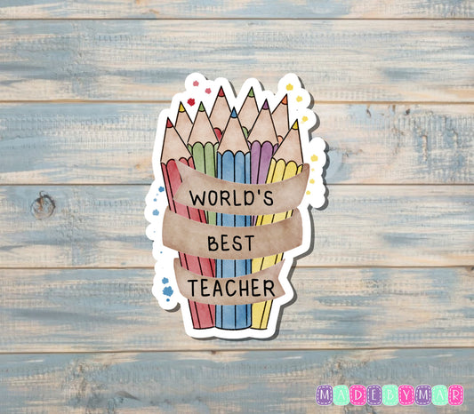 World's Best Teacher Sticker |Sticker or Magnet