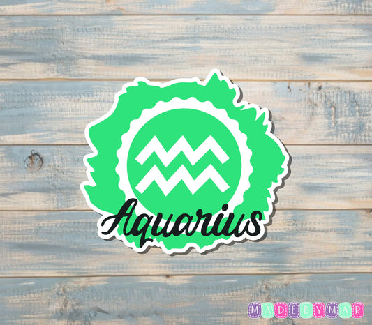 Aquarius Zodiac Sign Sticker |Sticker or Magnet