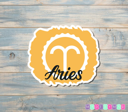 Aries Zodiac Sign Sticker |Sticker or Magnet